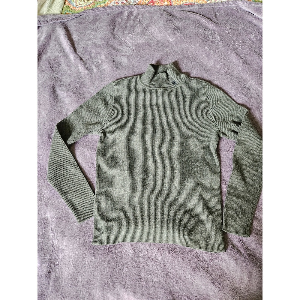 Vintage Lauren Ralph Lauren gray/green cotton turtleneck‎ sweater, Size Medium
